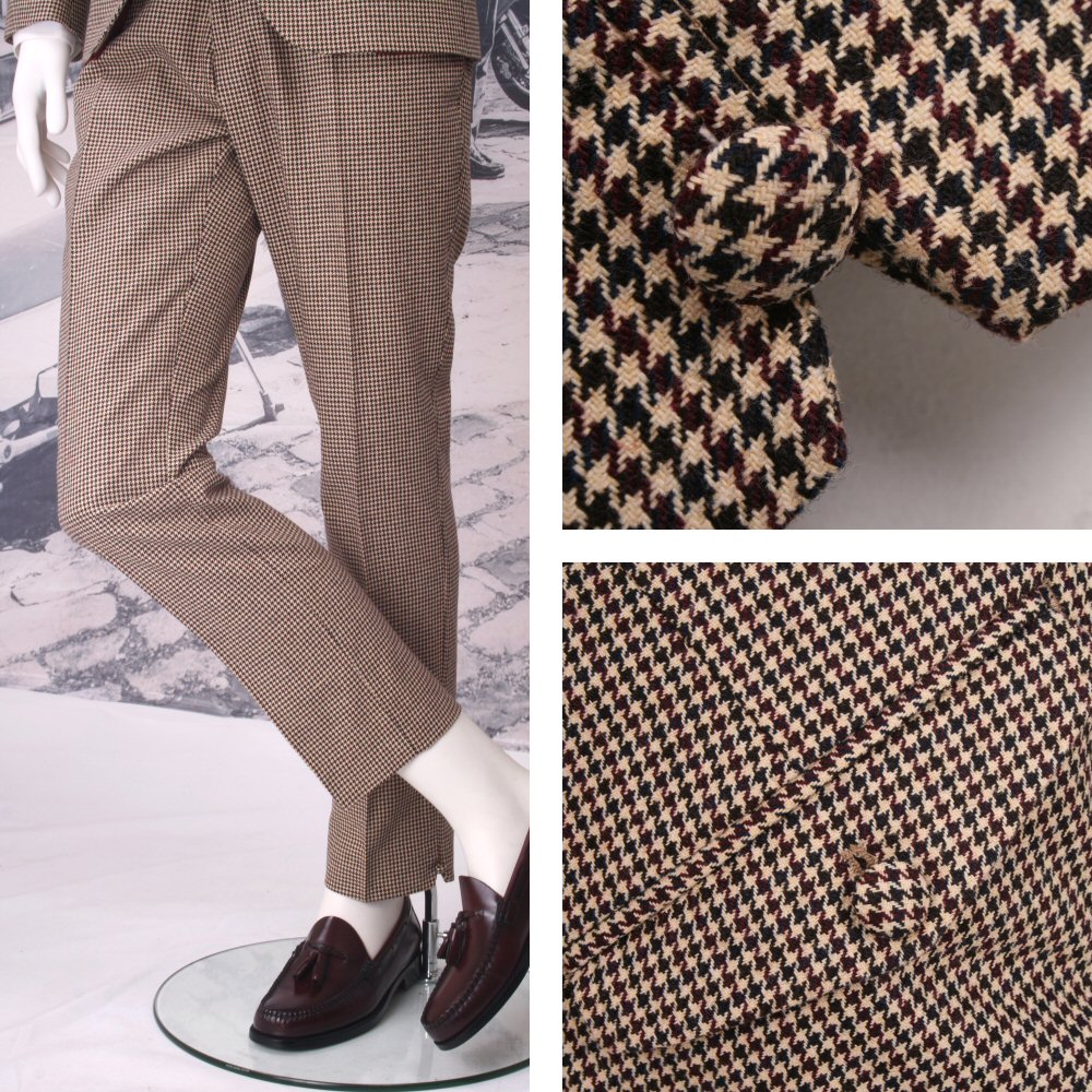 Adaptor Clothing Mod 60's Retro Dogtooth 3 Button Slim Italian Wool